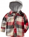 Woolrich Baby-Boys Infant Zipper On Plaid Knit Top, Black, 12 Months