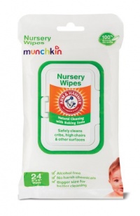 Munchkin 24 Pack Arm and Hammer Nursery Wipes, White