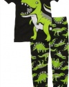 Carters Toddler 2−pc. Green T−Rex Pajama Set GREEN/BLACK 2T