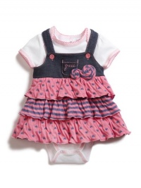 GUESS Bodysuit & Ruffle Jumper Two-Piece S, PINK (6/9M)