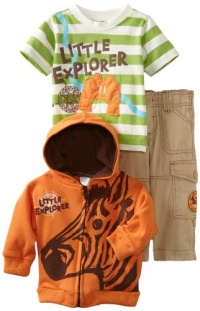 Nannette Boys 2-7 3 Piece Little Explorer Pant Set, Open Orange, 24 Months