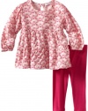 Little Ella Baby-Girls Infant Owls Tunic Set, Peony, 18-24