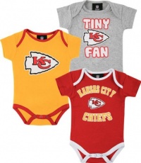 Newborn Kansas City Chiefs 3 Piece Creeper Set 3-6 Months