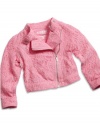 GUESS Kids Girls Little Girl Lace Jacket, LIGHT PINK (5)