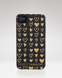 Perfect the power dial with this Rebecca Minkoff iPhone case, splashed in an ultra-cute heart motif. Can you say dream phone?