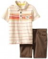 Calvin Klein Boys 2-7 Polo Shirt With Short, White, 3T