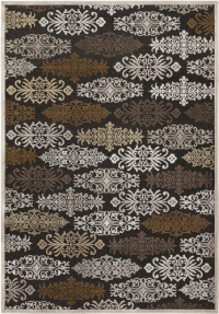 4' x 5'7 Rectangular Surya Area Rug BSL7133-457 Espresso/Ivory Color Machine Made in Turkey Basilica Collection