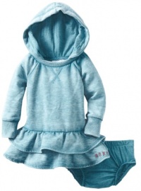 Roxy Kids Baby-Girls Infant Toasty Long Sleeve Hooded Knit Dress, Current Blue, 24 Months