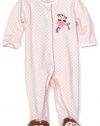 Little Me Baby-girls Newborn Sweetie Monkey Footie, Pink Print, 3 Months