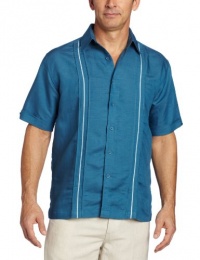 Cubavera Men's Short Sleeve Woven Shirt With Tucking Detail