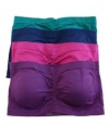 2 or 4 PACK: Anemone Strapless Seamless Bandeau Removable Padding