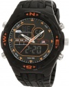 U.S. Polo Assn. Men's US9059 Analog-Digital Black Dial Black Rubber Strap Watch