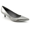 Stuart Weitzman Poco Womens 6 Gray Patent Leather Kitten Heels Shoes New/Display