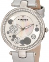 Akribos XXIV Women's AKR434SL Diamond Silver Sunray Diamond Dial Quartz Strap Watch