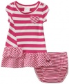 Roxy Kids Baby-Girls Infant Stay Cool Dress, Passion Pink Stripe, 18 Months