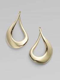 From the Basic Gold Collection. Polished 18k gold in an iconic teardrop shape.18K gold Length, about 1½ Hinged back Made in Italy