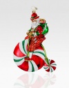 Handcrafted from vibrant European glass, Santa shakes things up by riding a glittery, candy-coated unicycle. Hand-blownHand-painted7 tallMade in Poland