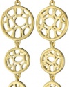 T Tahari Essential Gold Tone Triple Open Work Circle Drop Earrings