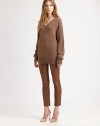 Luxurious, ultra-soft cashmere, knit in a cozy, oversized silhouette.V necklineLong sleevesRib-knit cuffs and hemCashmereDry cleanMade in USA of Italian fabricModel shown is 5'10 (177cm) wearing US size Small. 