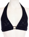 Shoshanna Geo Crochet Navy Halter Top