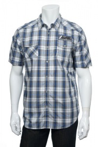 American Rag Riviera Blue Plaid SS Button Down Shirt