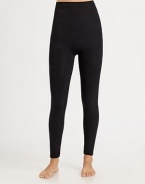 These opaque, seamless, all-over shaping leggings are designed to create a flattering silhouette. Smooths thighs, legs and rearSuper-soft legband stays in place63% cotton/21% nylon/16% spandexMachine washImported