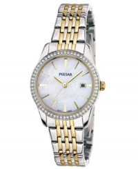 Captivating accents lend a gorgeous look to this classic timepiece from Pulsar.