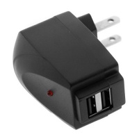 2-Port USB Home Travel Charger for Apple iPhone / iPod (Black)