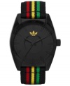 An island vibe overtakes this sporty Rasta collection watch from adidas.