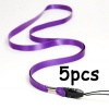 COSMOS Long Neck Strap Band 36-Inch Full Round Length Lanyard with Cosmos Cable Tie for Camera,Cell phone,iPod,mp3 mp4 PSP Wiimote ID Card Badge and other Electronic Devices - 5 pieces - Purple