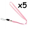 COSMOS ® 5 pcs Pink Neck Strap Band Lanyard For Camera Cell phone ipod mp3 mp4 PSP Wii and other Electronic Devices with Cosmos Fastening Strap