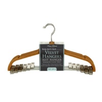 Karen Rhodes Camel 6 Pack Velvet Suit Hanger with Metal Clips