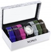 XOXO Women's XO9028 Seven Color Silicone Rubber Interchangeable Strap Set Watch