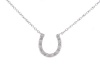 Tressa Sterling Silver CZ Lined Horseshoe Necklace with 16 inch Link Chain