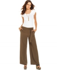 AGB's flowing belted palazzo pants add style to your office wardrobe and keep you looking chic for a night out. Add accessories to dress this versatile essential up or down.