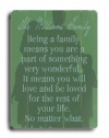 Being A Family (Personalized) 12x16 Artistic Planked Wood Sign by Lisa Weedn