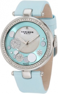 Akribos XXIV Women's AKR434BU Impeccable Quartz Diamond Sunray Mother-Of-Pearl Light Blue Dial Watch