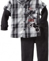 Little Rebels Boys 2-7 2 Piece World Champion Moto Set, Black, 3T