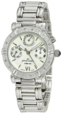 Anne Klein Women's  10-7899MPSV Diamond Accented Multi-Function Silver-Tone Watch