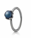 Dark and mysterious, PANDORA's black rhodium and blue pearl ring puts a sophisticated twist on a classic design.