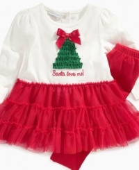 On the 2nd day of Christmas my mommy gave me this sweet looking tiered tutu dress by First Impressions.