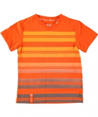 LRG - Kids Boys 2-7 Little Rousseau V-Neck Tee, Padre Orange, 7