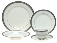 Mikasa Palatial Platinum 20-Piece Formal China Dinnerware Set, Service for 4