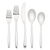 An elongated silhouette and sleek curves add a modern sensibility to this refined flatware.