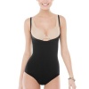 SPANX Super Control Slimmer and Shine Open Bust Bodysuit, S, Black