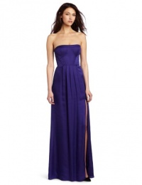 BCBGMAXAZRIA Women's Enyas Strapless Bustier Long Gown, Persian Blue, 0