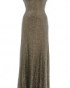 Ralph Lauren Olive Green Metallic Modern Glamour Long Gown 8