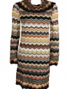 M Missoni womens stripe lurex open back cowl neck dress