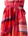 Bonnie Jean Girls 7-16 Coral Print Chiffon Dress, Pink, 8