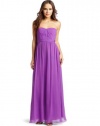 BCBGMAXAZRIA Women's Amber Cascade Strapless Long Gown, Dark Iris, 8